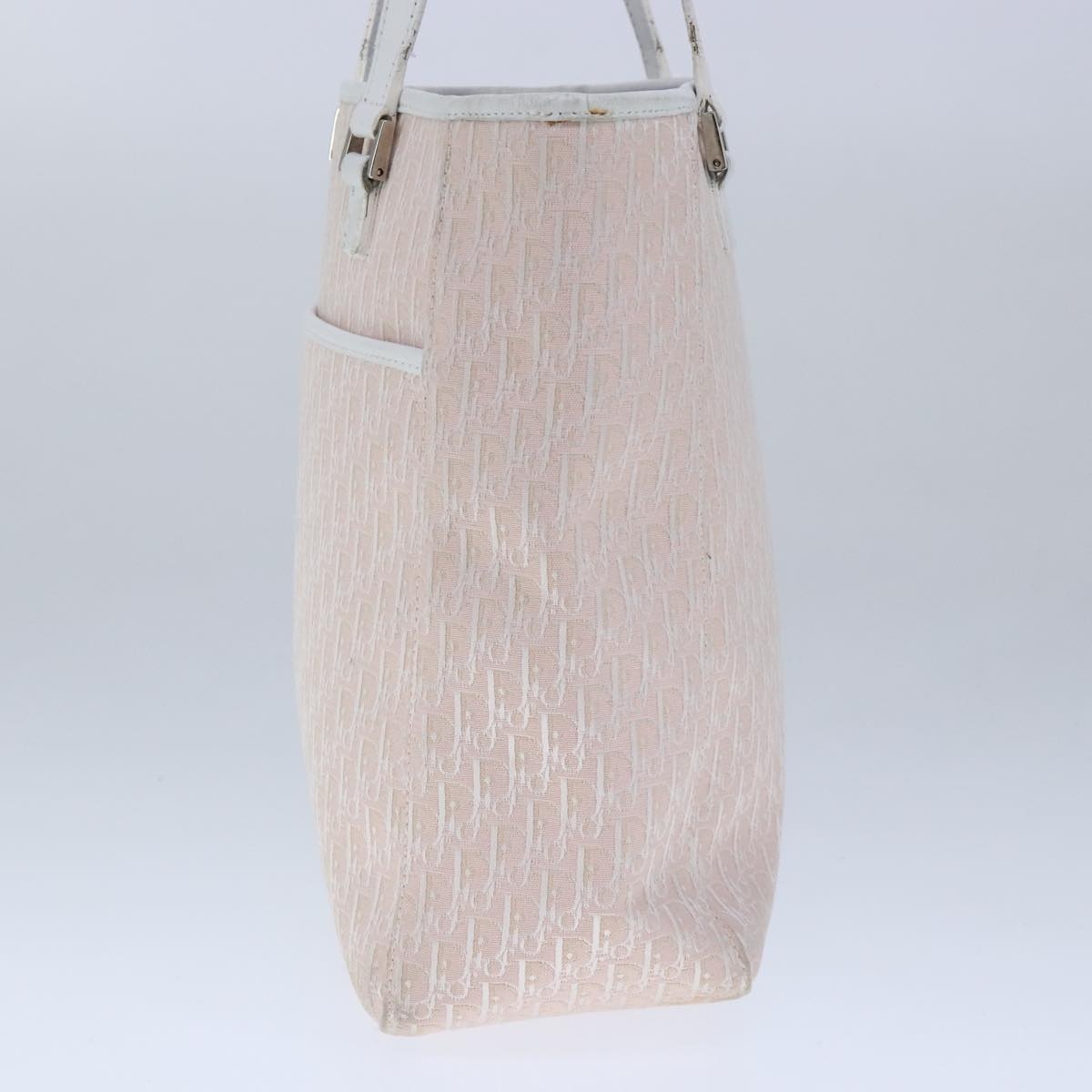 DIOR Trotter Canvas Tote Bag Pink Silver - 5