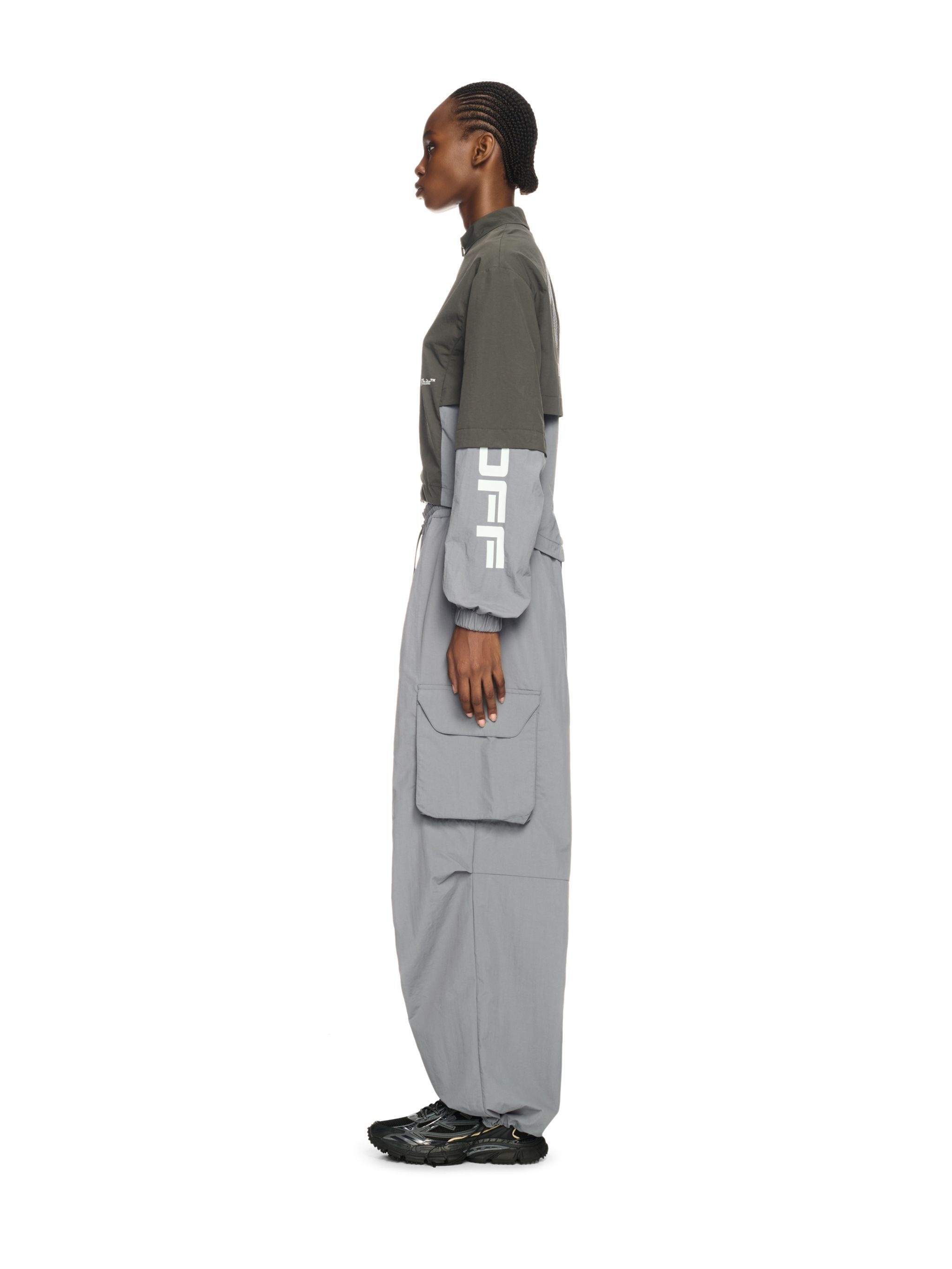 Dark Gray Off Parachute Pants - 3