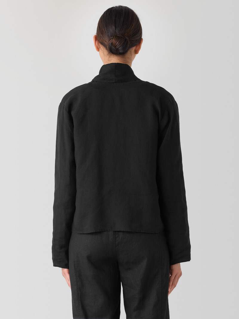 Organic Handkerchief Linen High Collar Jacket 4