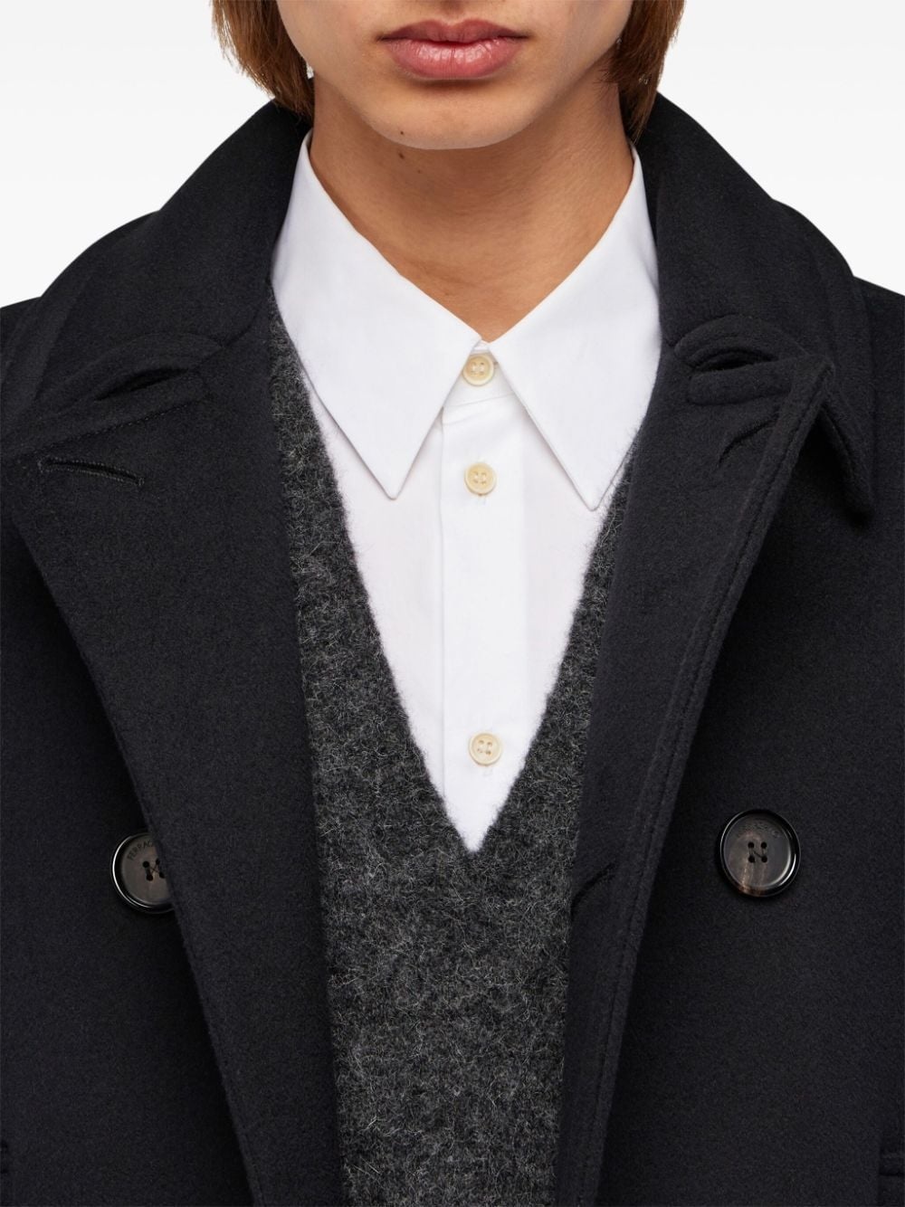 virgin wool-blend peacoat - 6