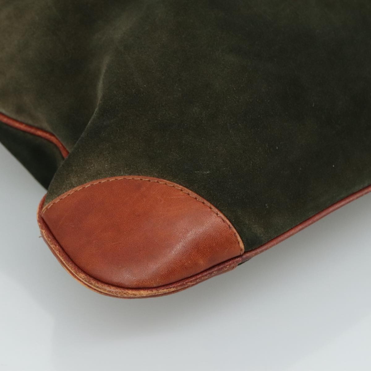 CELINE Tote Bag Suede Leather Khaki Brown Gold - 15