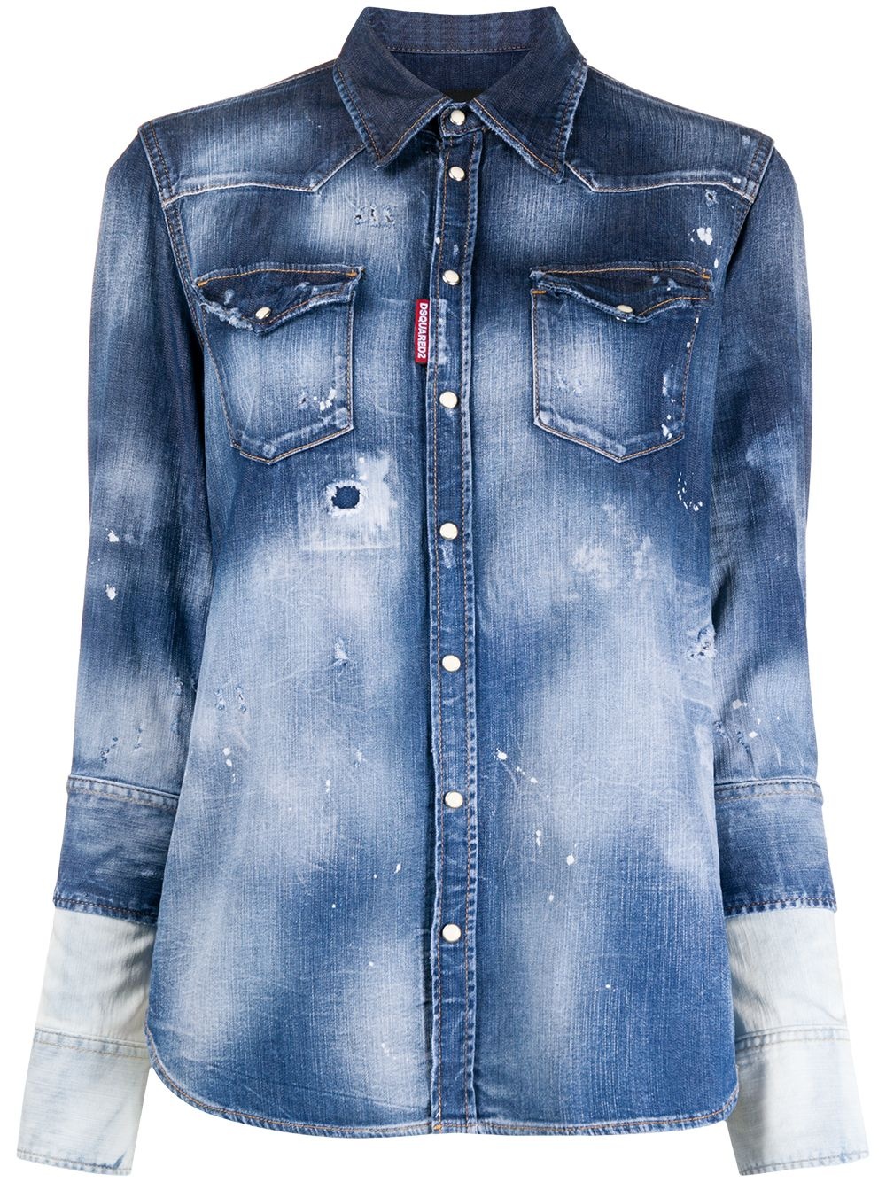 faded distressed denim jacket - 1