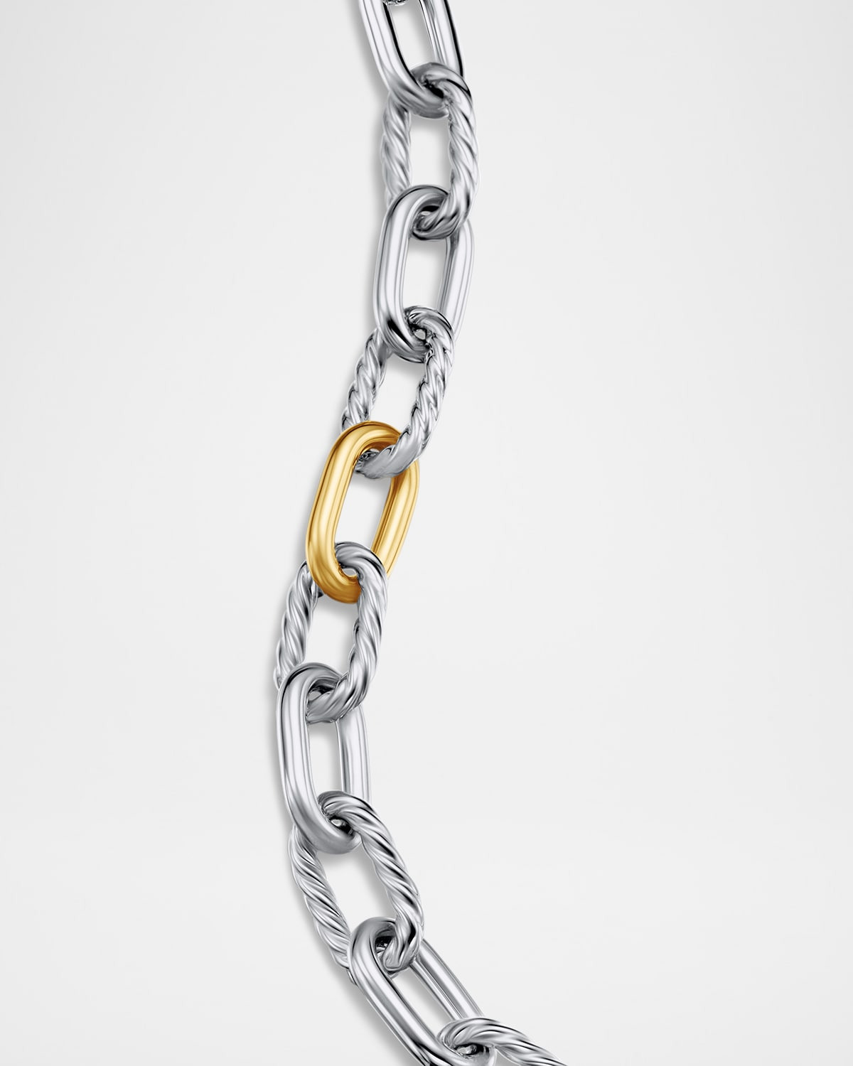 DY Madison Chain Bracelet in Silver with 18K Gold, 8.5mm - 8