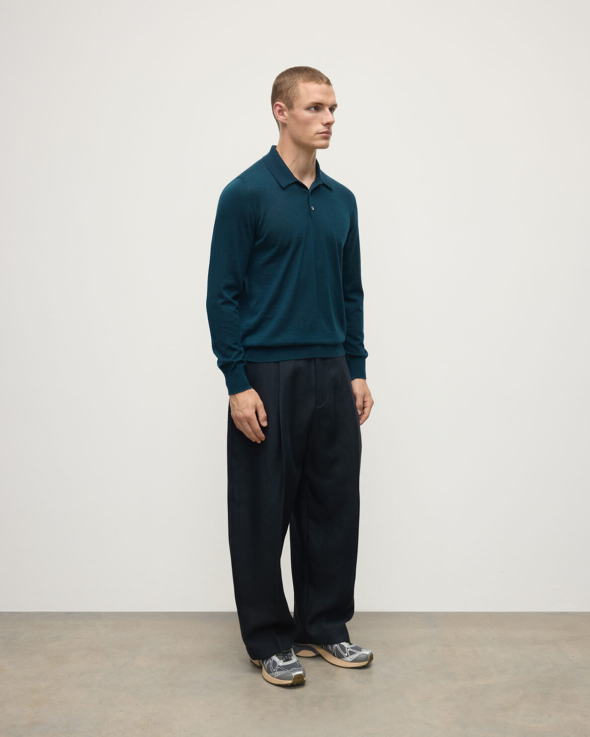 Green Cashmere Polo Shirt - 5