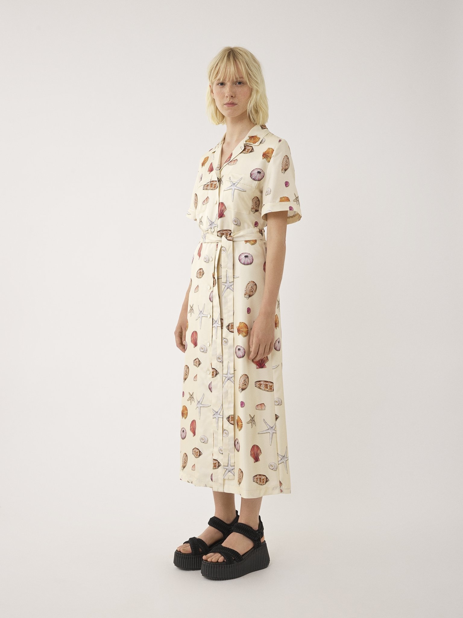 BELTED SHIRT DRESS - 4