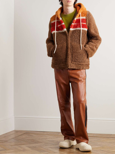 Marni Striped Shearling Hooded Jacket outlook