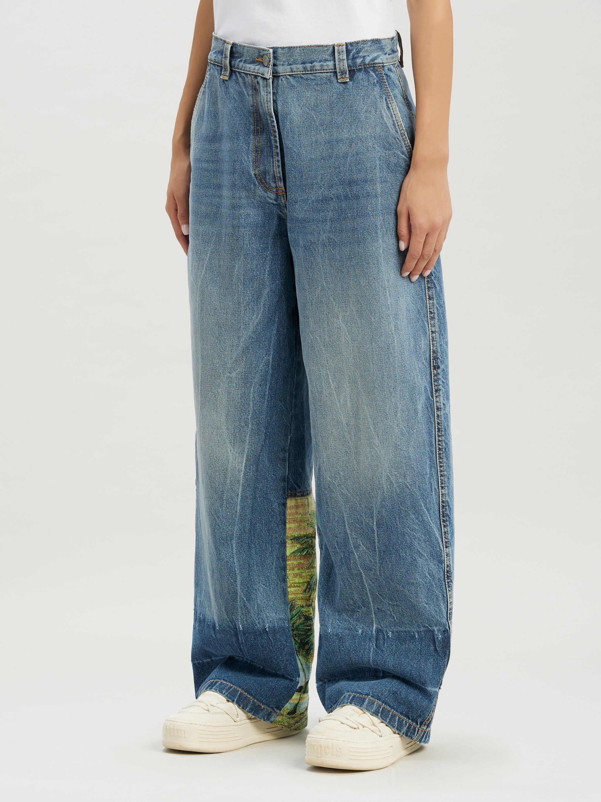 Palms Sunrise Baggy Denim Pants - 4