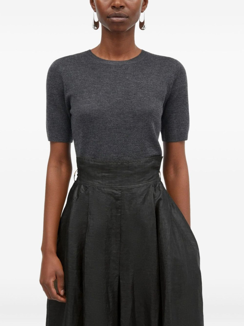 Nova Light Ramie pleated wrap midi skirt 1