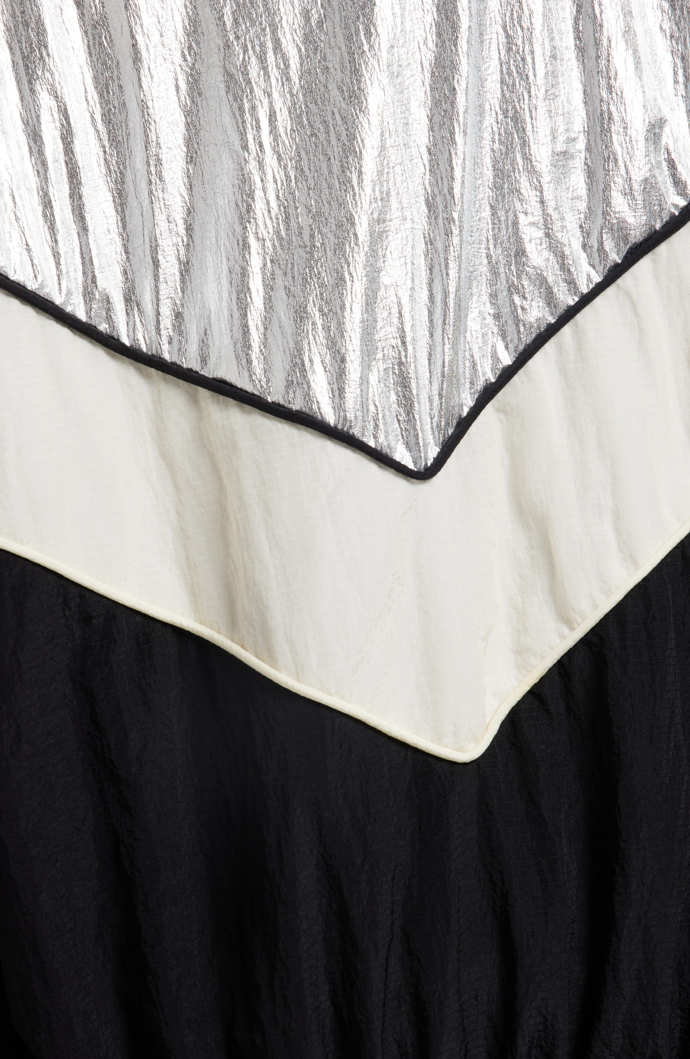 Golden Goose Patchwork Hoodie Windbreaker in Silver/Dark Papyrus/Black at Nordstrom - 6