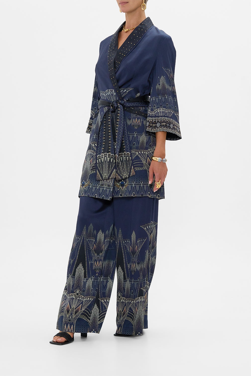 ROLL COLLAR PAJAMA JACKET - 4