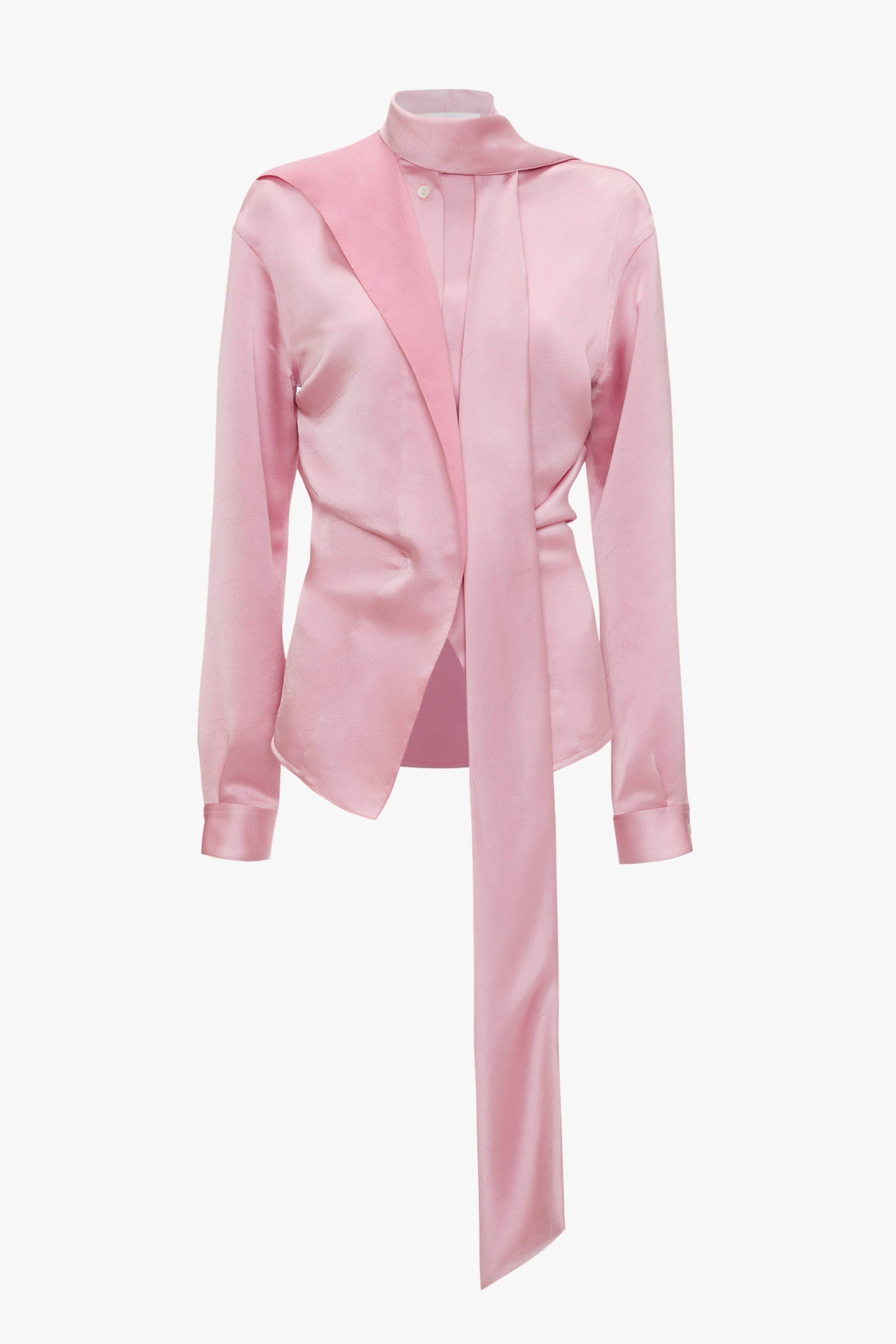 Scarf Neck Blouse In Rose - 1