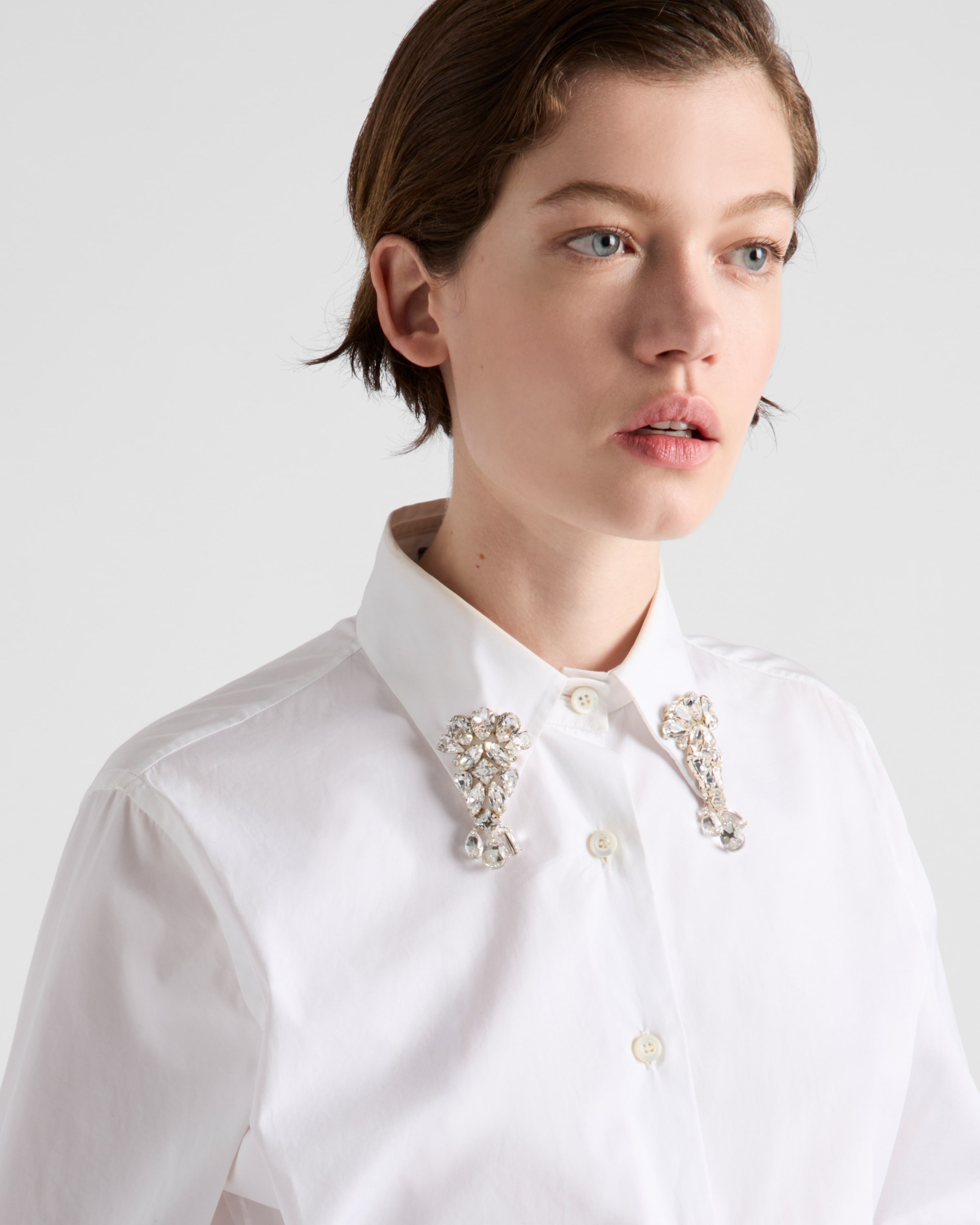 Embroidered poplin shirt - 3