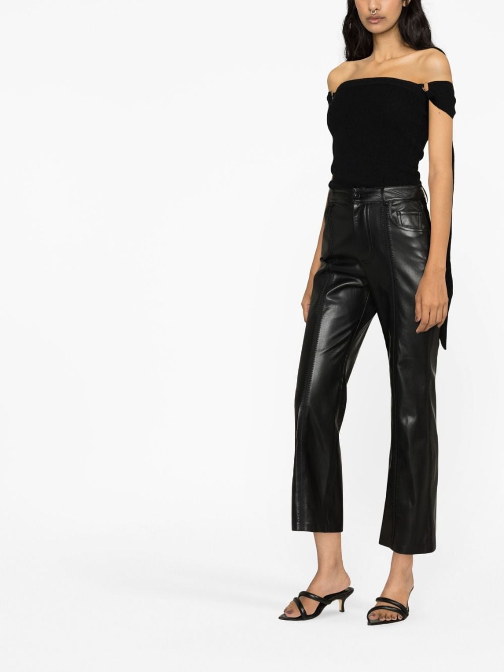 cropped kick flare trousers - 4
