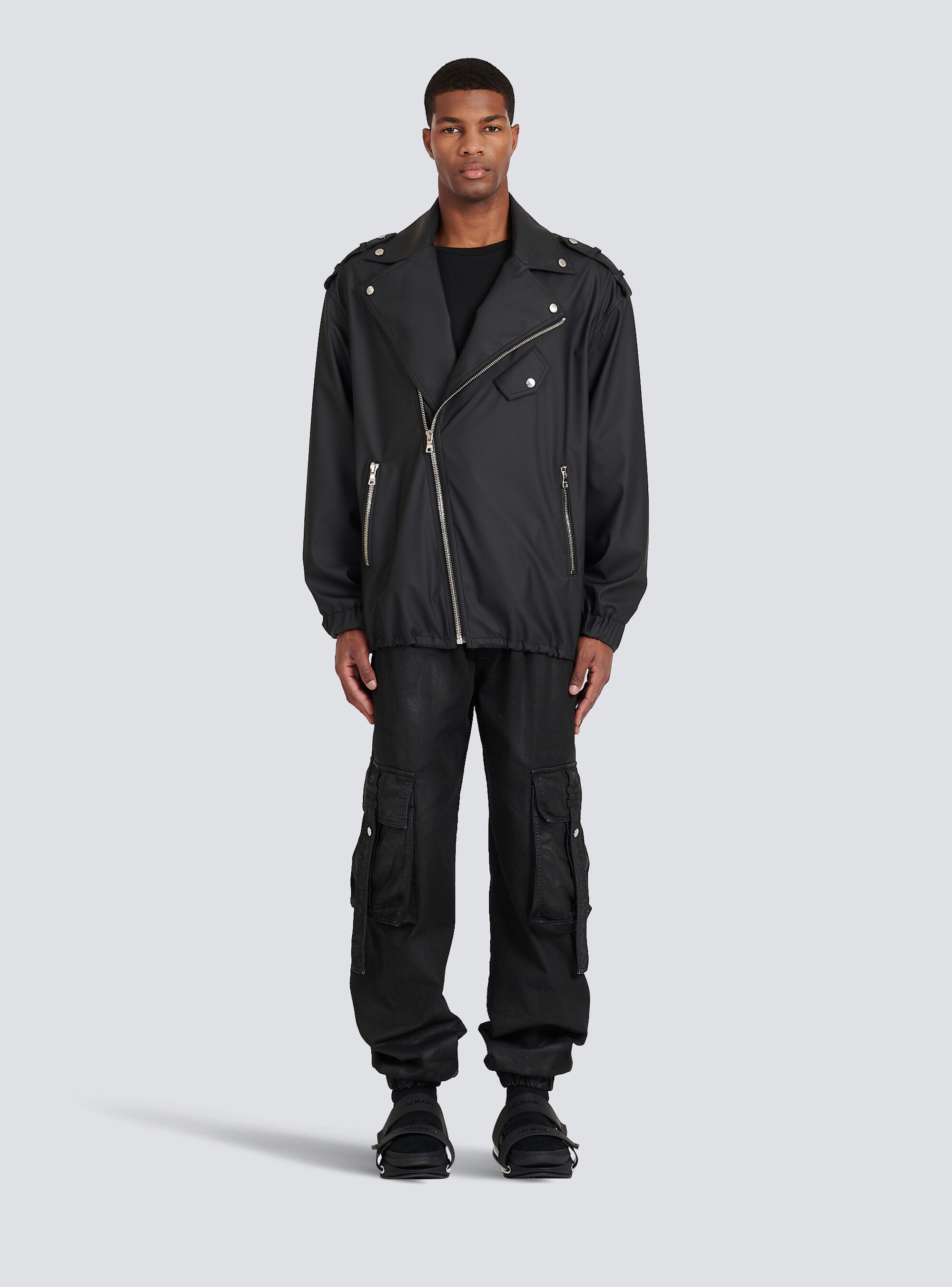 Quilted faux leather biker jacket - 3