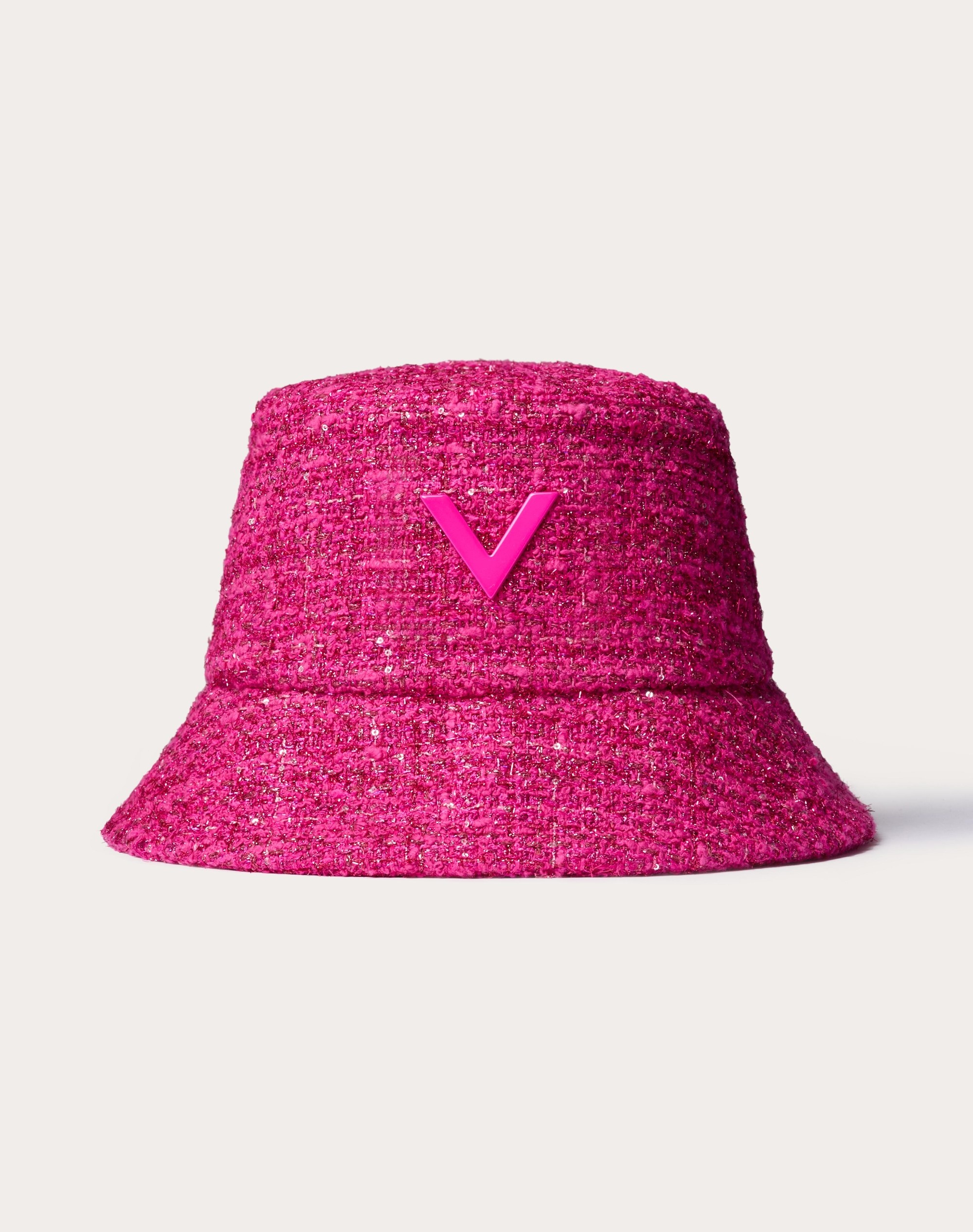 V DETAIL WOOL BUCKET HAT - 1