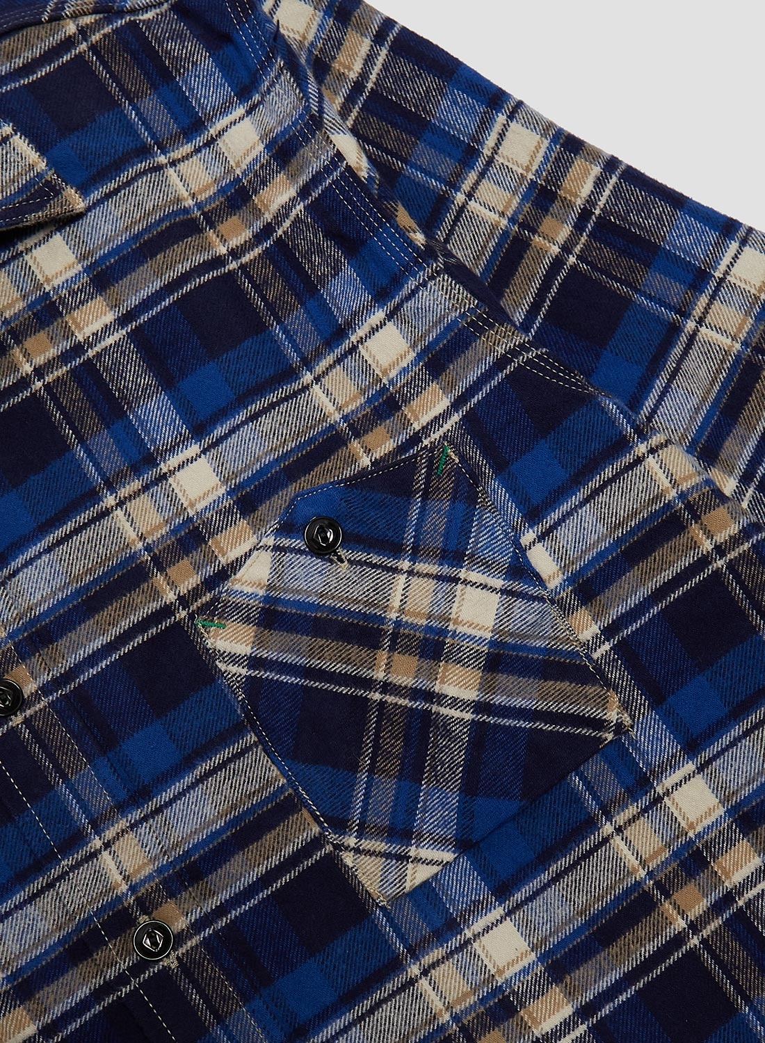 FOB Factory Heavy Nel Work Shirt Blue - 5
