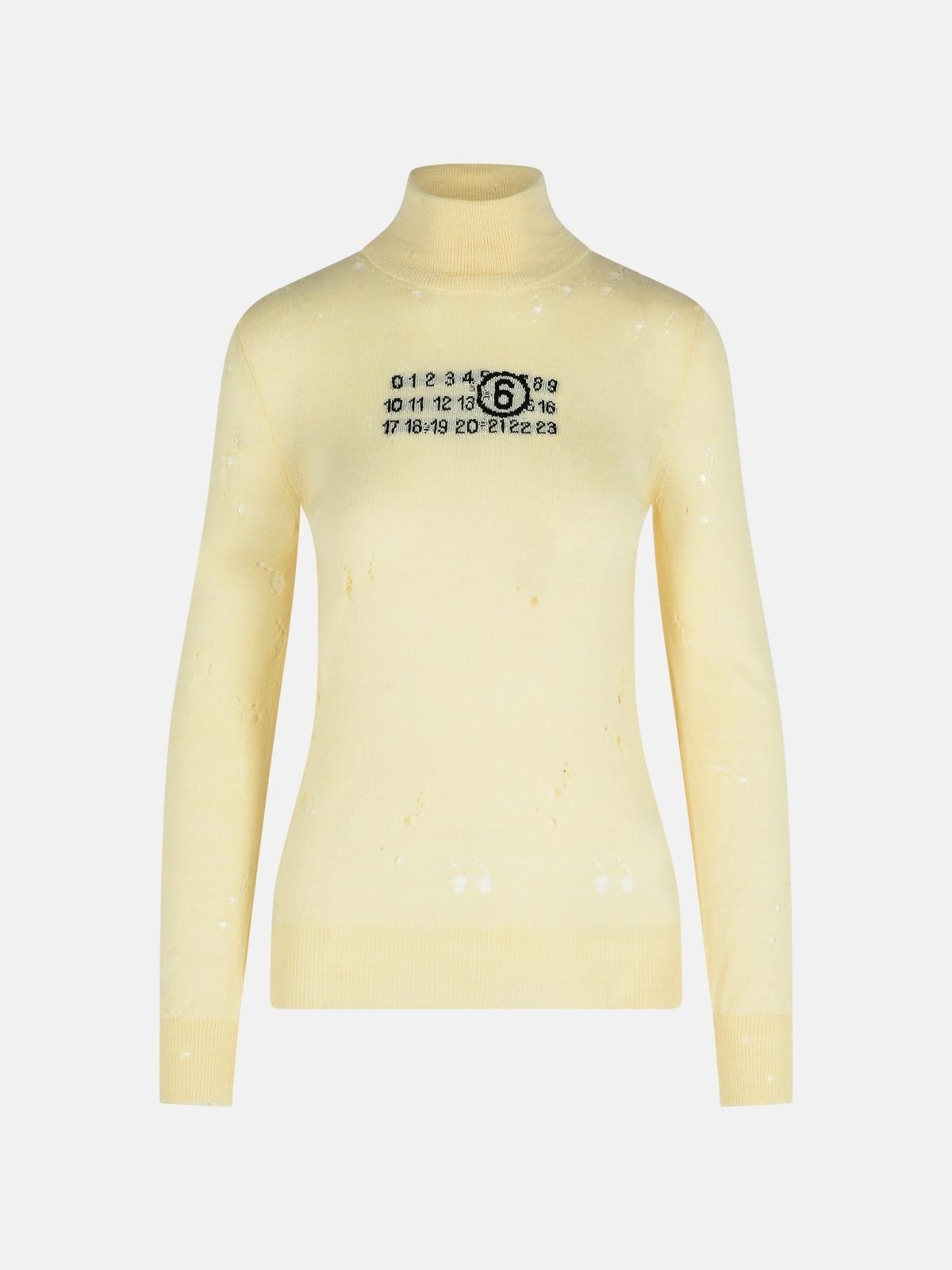 CREAM VIRGIN WOOL TURTLENECK SWEATER - 1