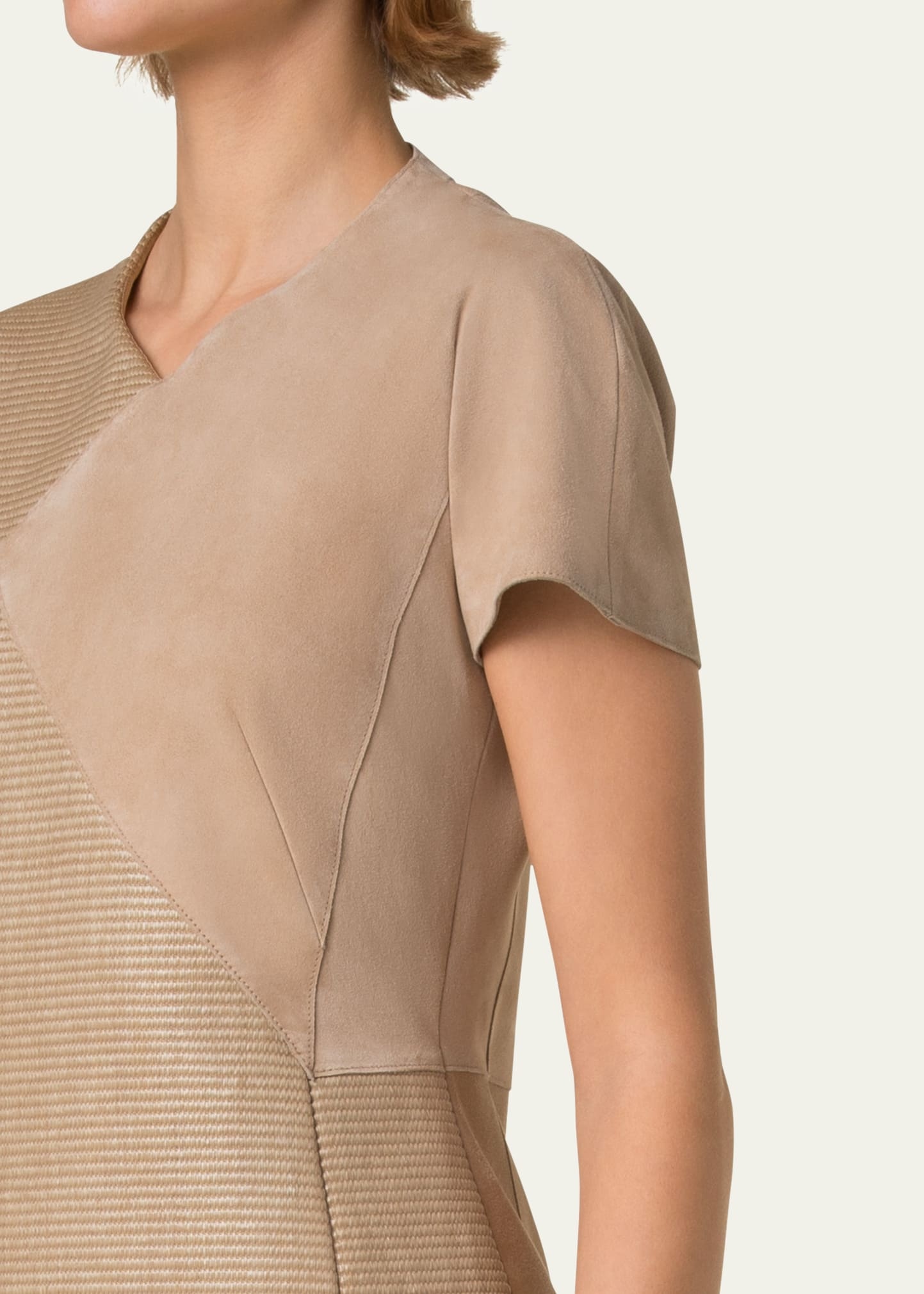 Suede & Raffia-Blend Mini Dress - 5