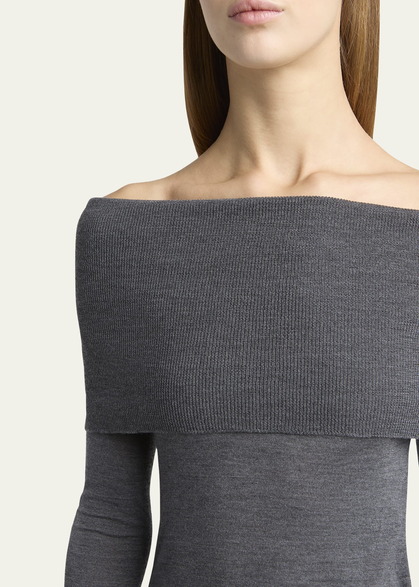 Off-the-Shoulder Wool Sweater - 5