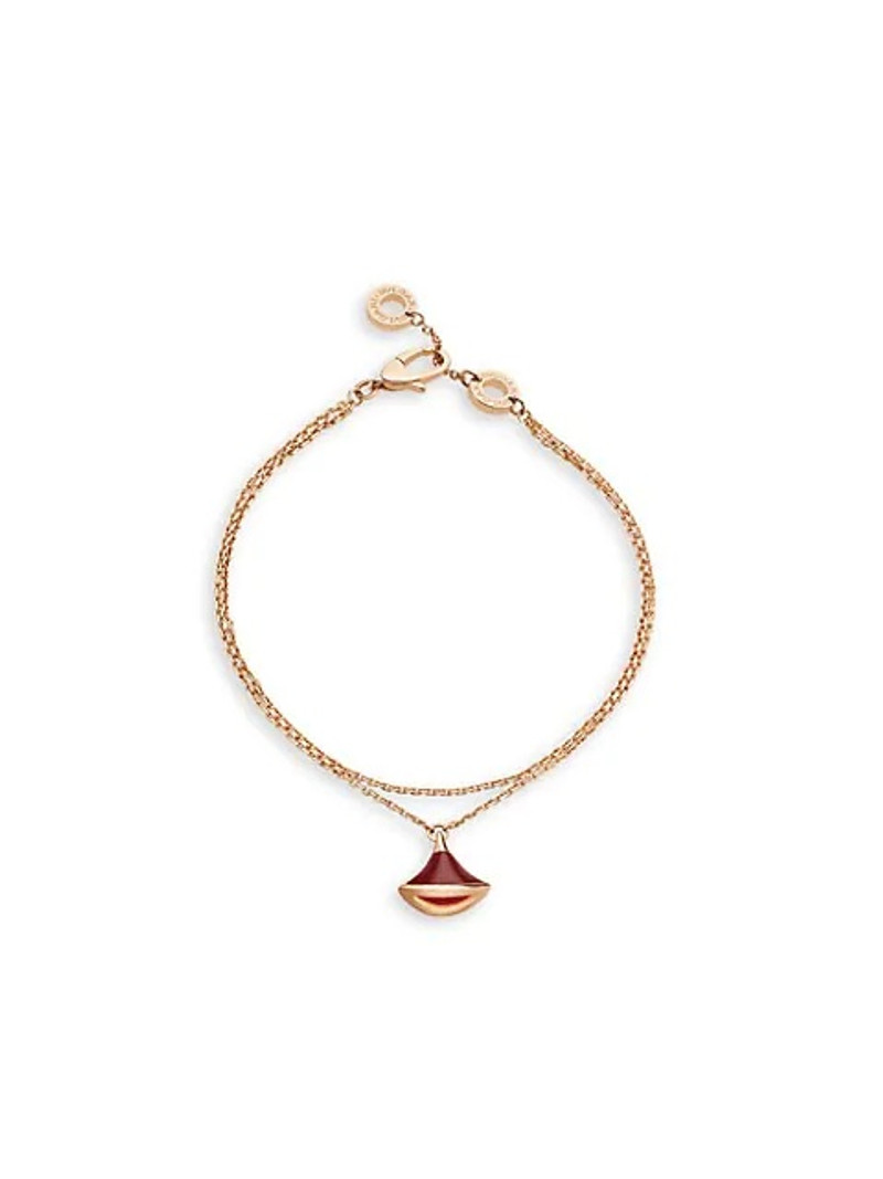 Divas' Dream 18K Rose Gold & Carnelian Pendant Double-Strand Bracelet 1