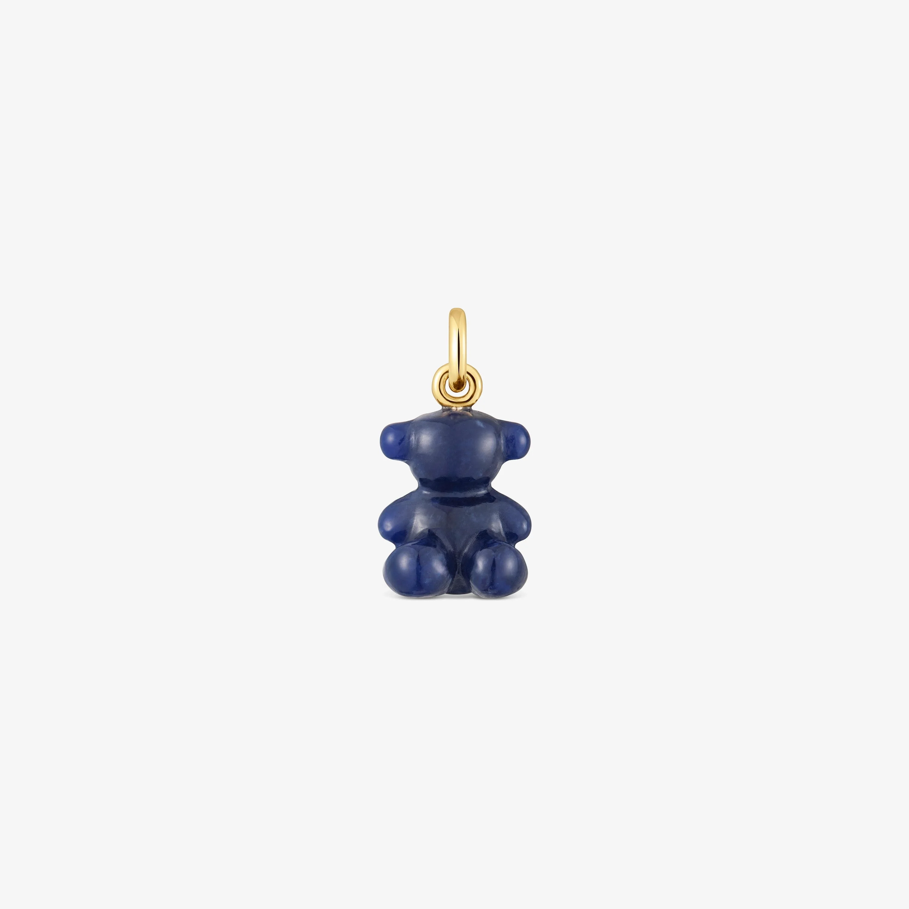 Small bear pendant with sodalite and 14K solid gold Bold Bear - 1