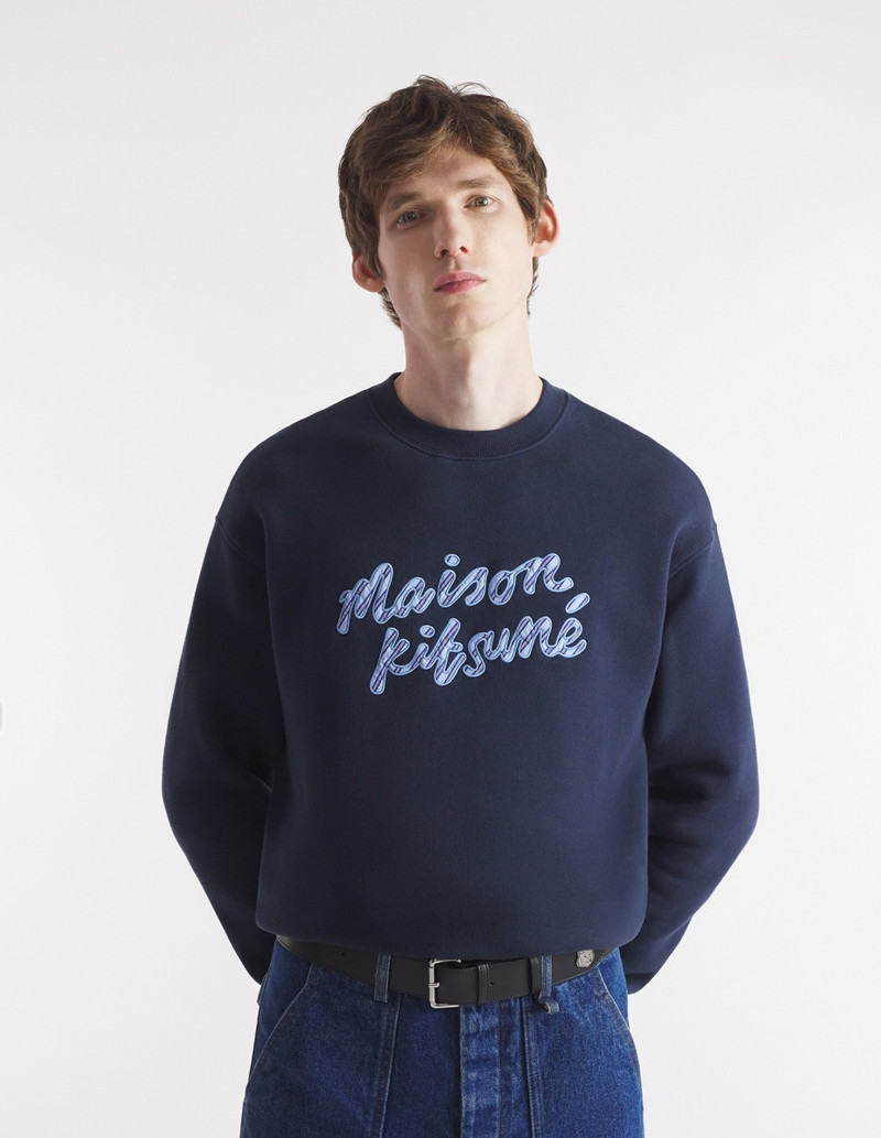 MAISON KITSUNE HANDWRITING STRIPED COMFORT SWEATSHIRT 3