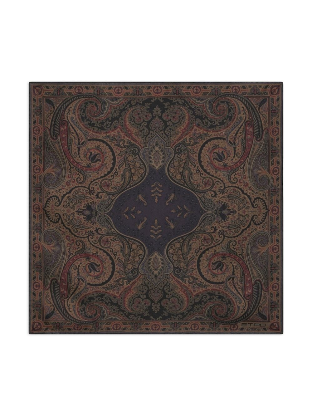 paisley-print silk pocket square - 2