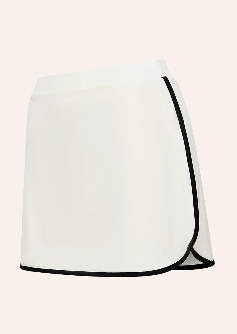 HALF TIME MINI SKIRT IN WHISPER WHITE & BLACK - 1
