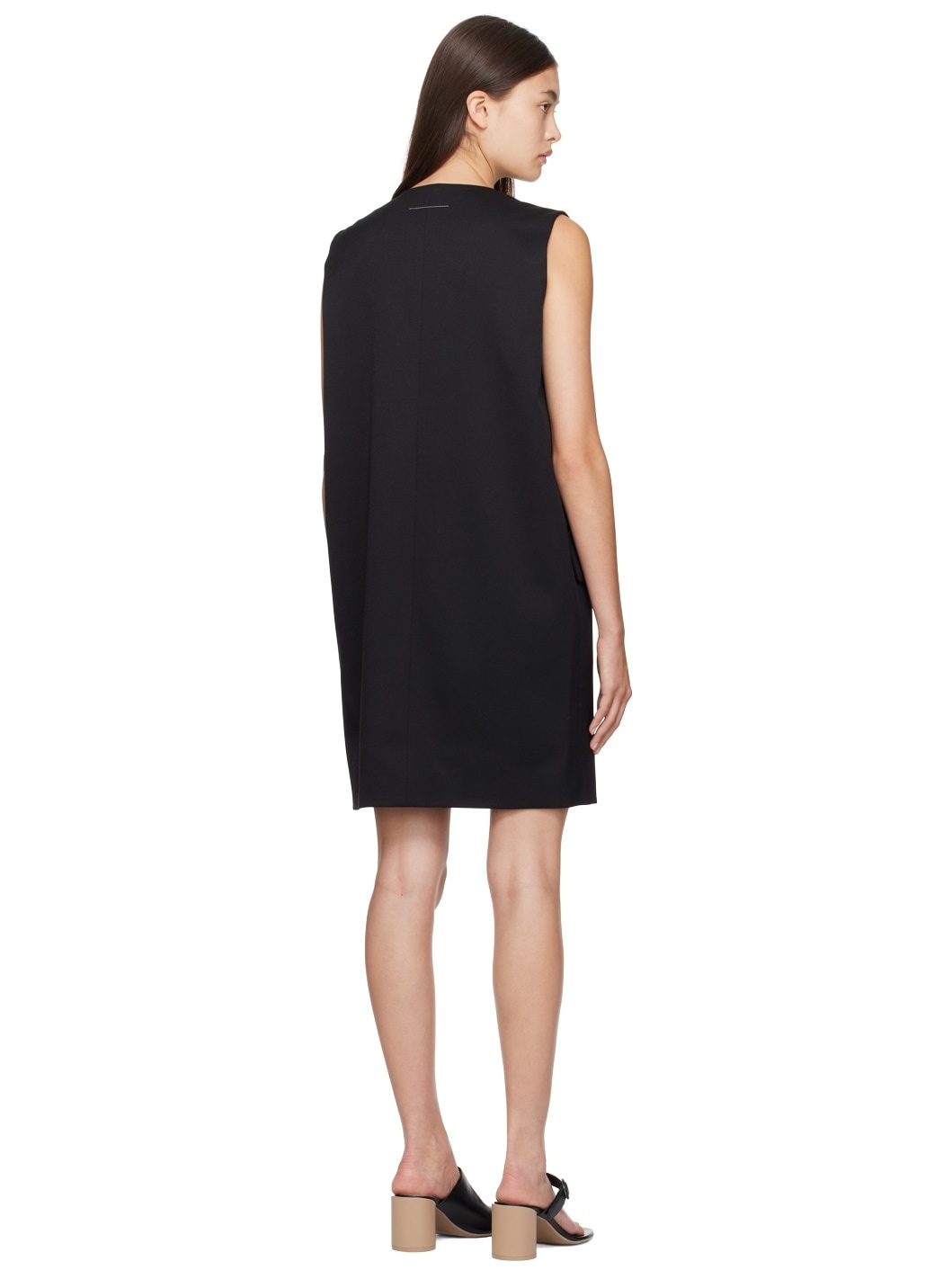 Black V-Neck Minidress - 3