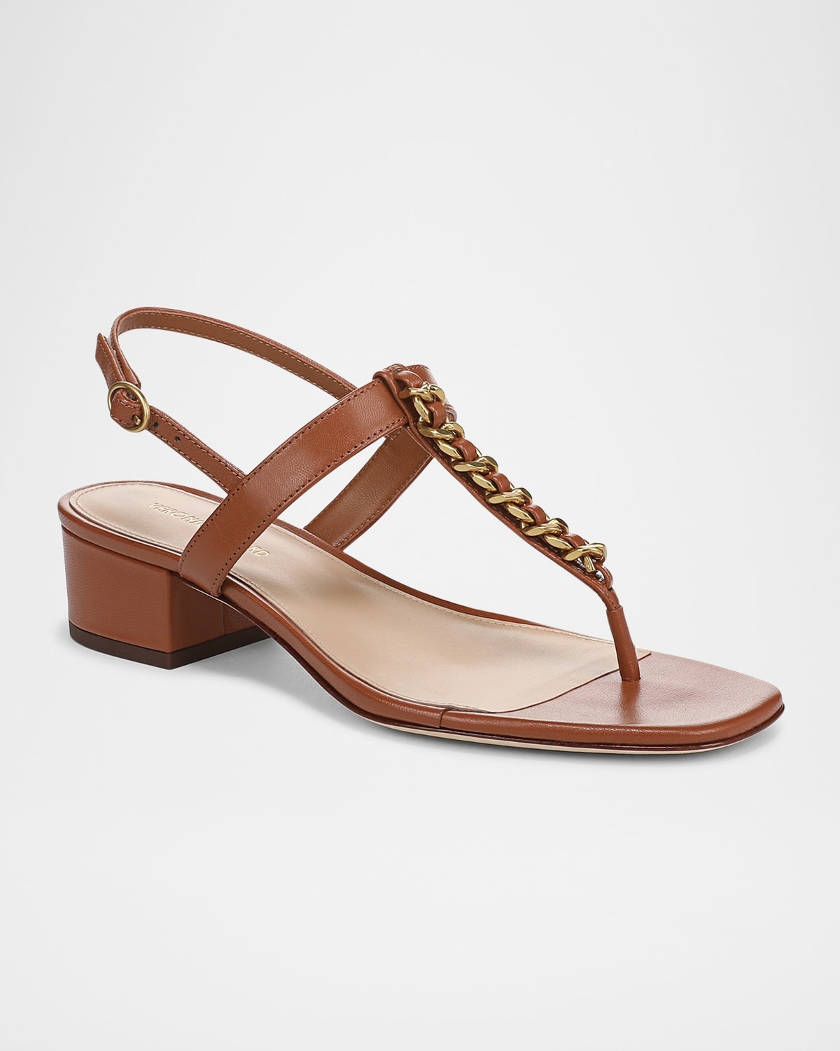 Andie Leather Chain Slingback Sandals - 3
