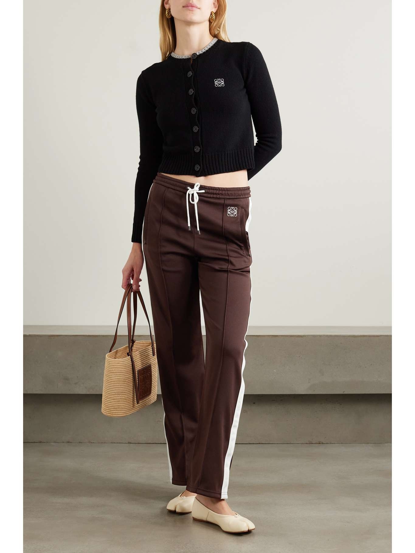 LOEWE☆Anagram embroidered jersey トラックパンツ 2色【UK発】 Loewe Anagram embroidered jersey track pants | netaporter