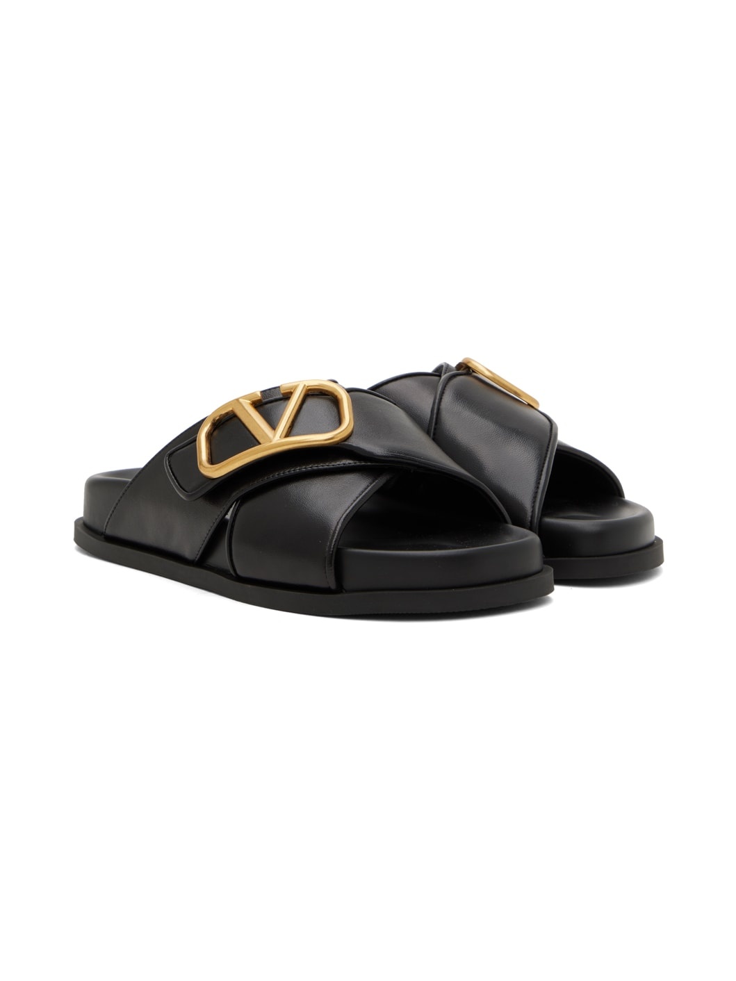 Black VLogo Sandals - 4