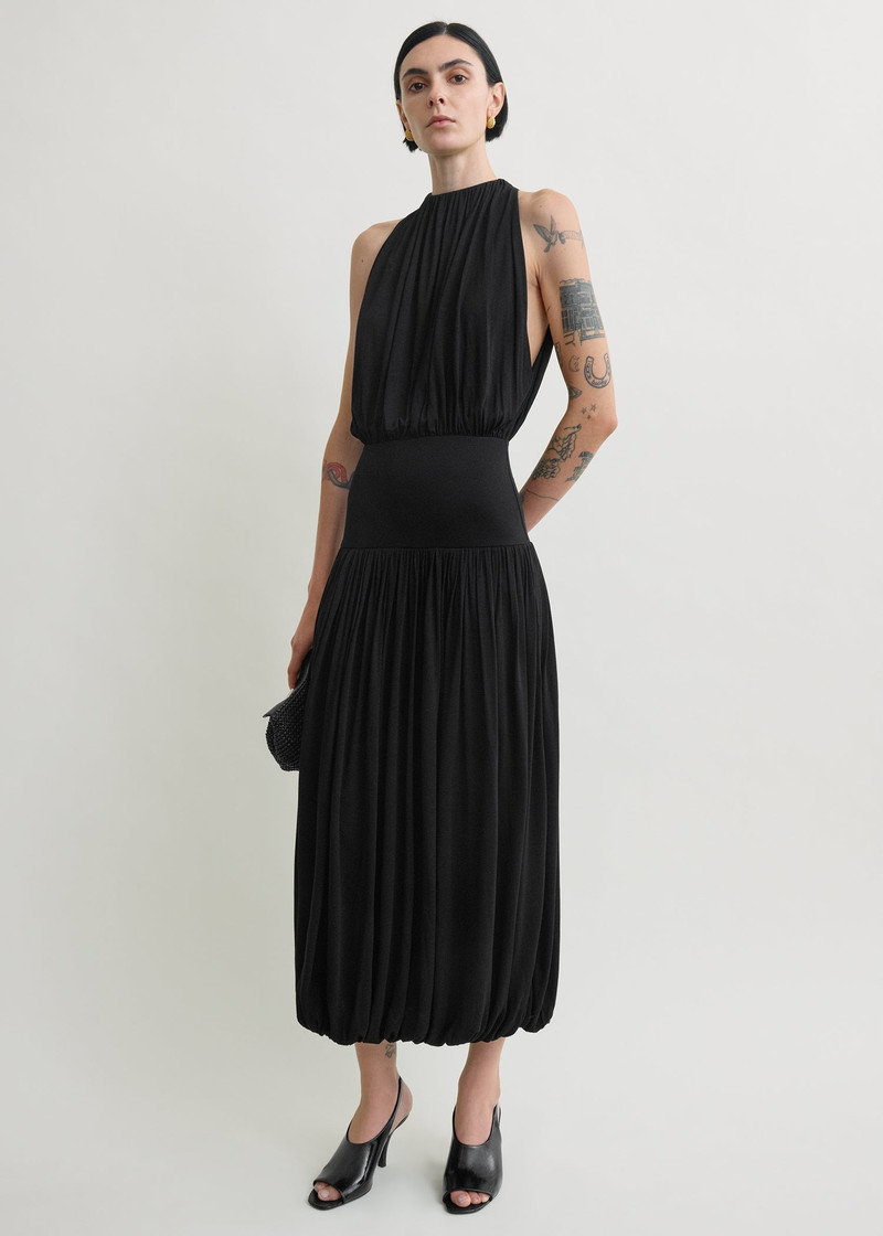 TOTEME Soft gathered dress black outlook