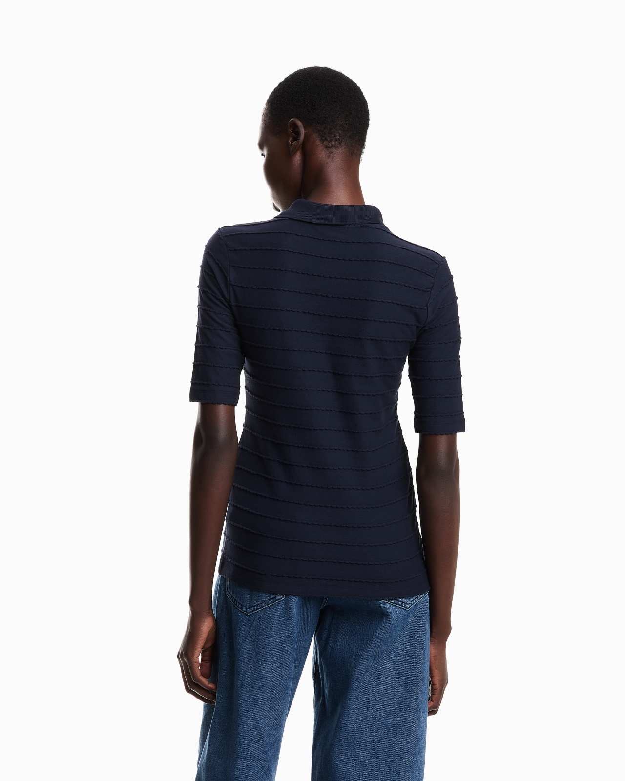 JERSEY POLO SHIRT WITH LACE DETAILS - 3