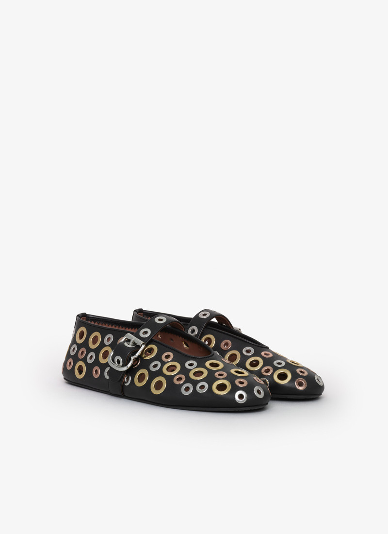BALLET FLATS EYELET IN LAMBSKIN 3