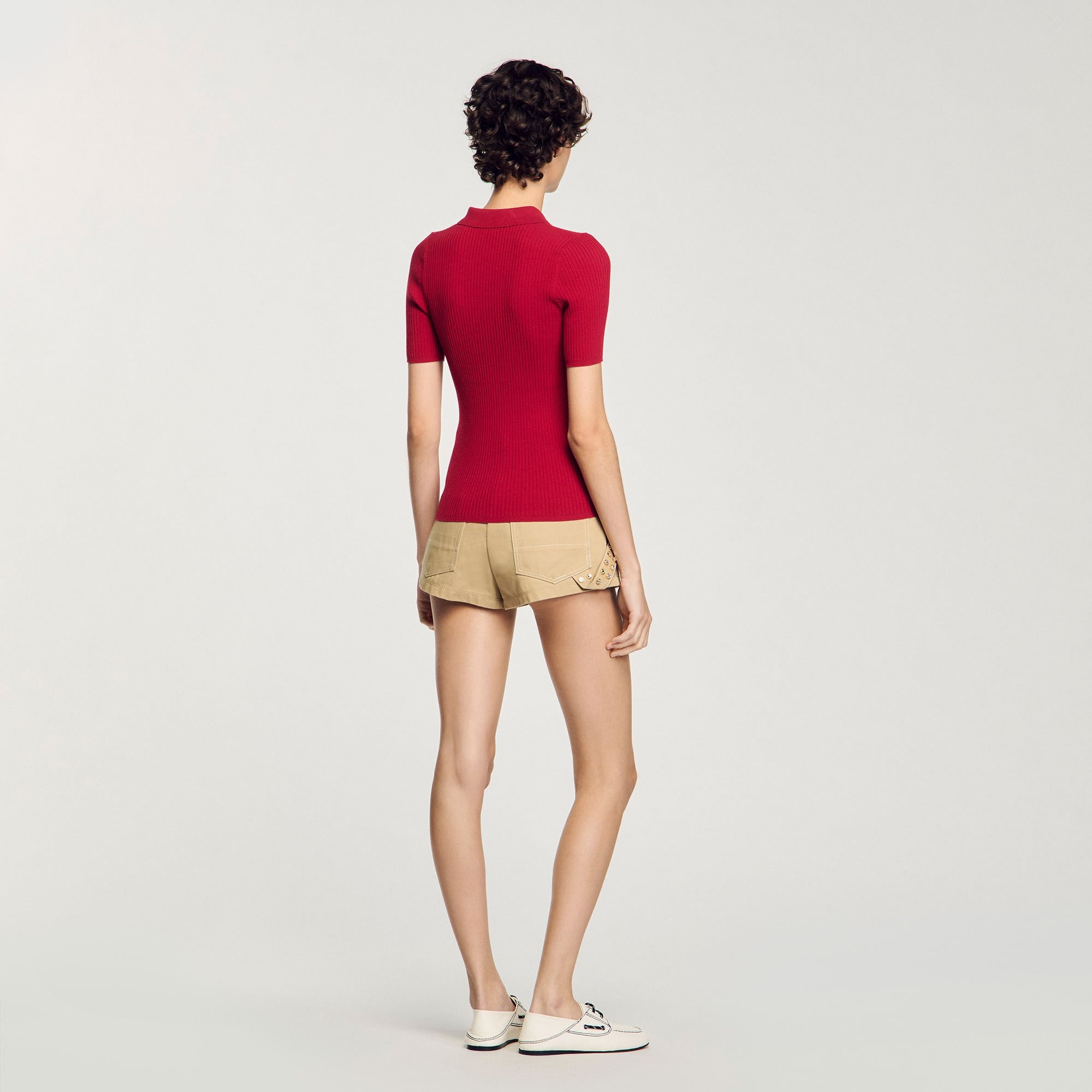 RIB KNIT POLO SHIRT - 5