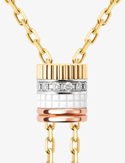 Boucheron Quatre White Edition large 18ct yellow-gold, white-gold, rose-gold, ceramic and 0.33ct round-cut dia outlook