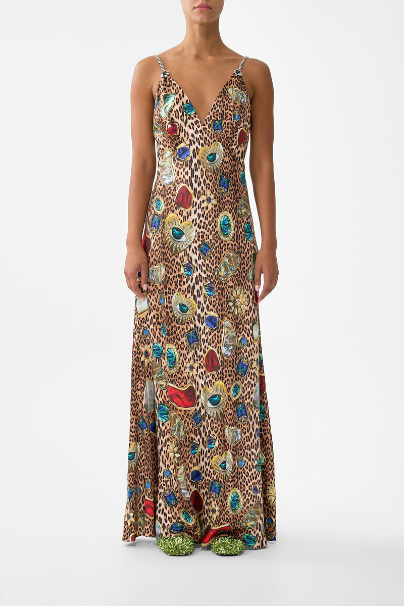 CAMILLA V-NECK FULL LENGTH BIAS SLIP DRESS outlook