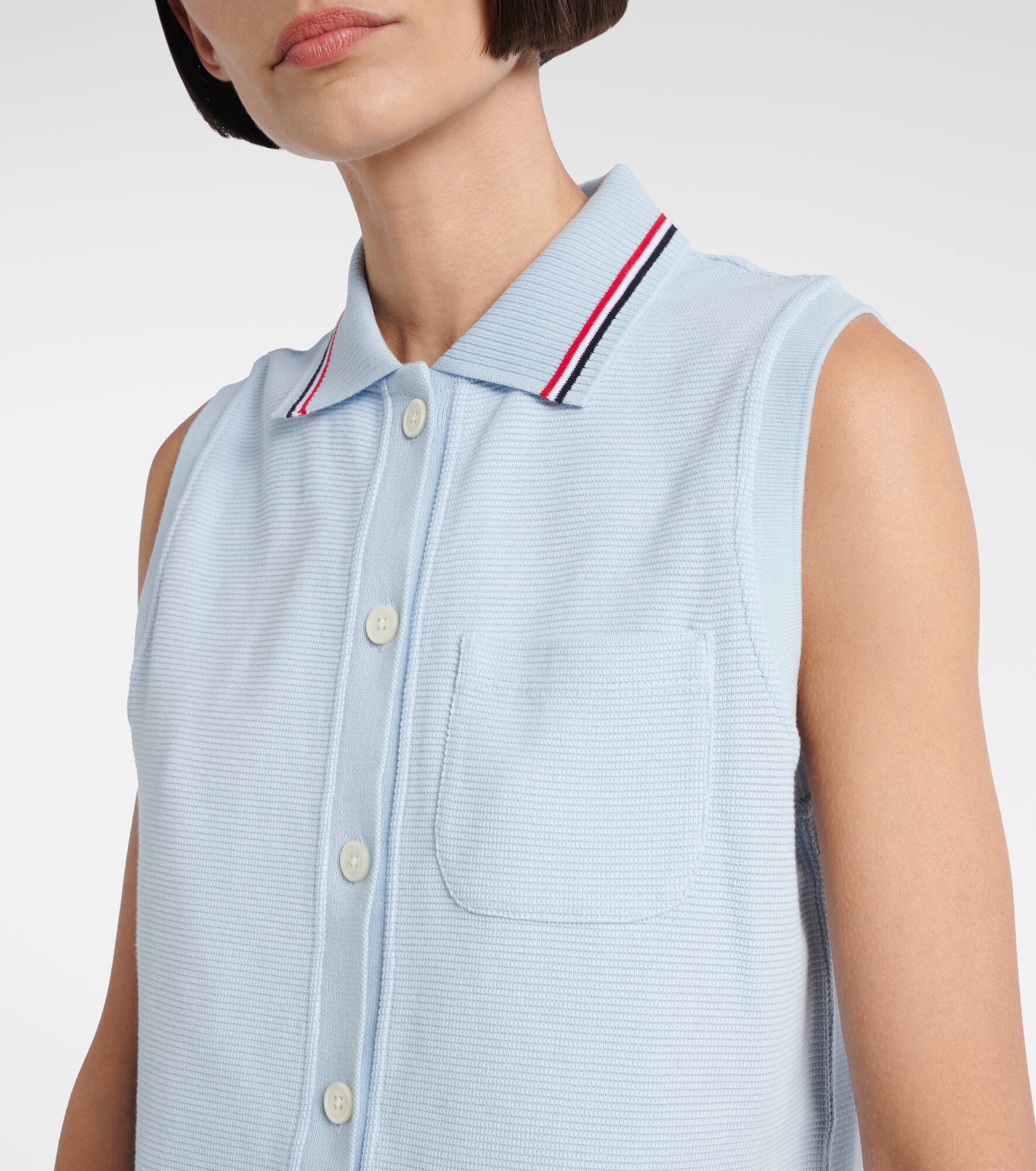Sleeveless cotton polo shirt - 4