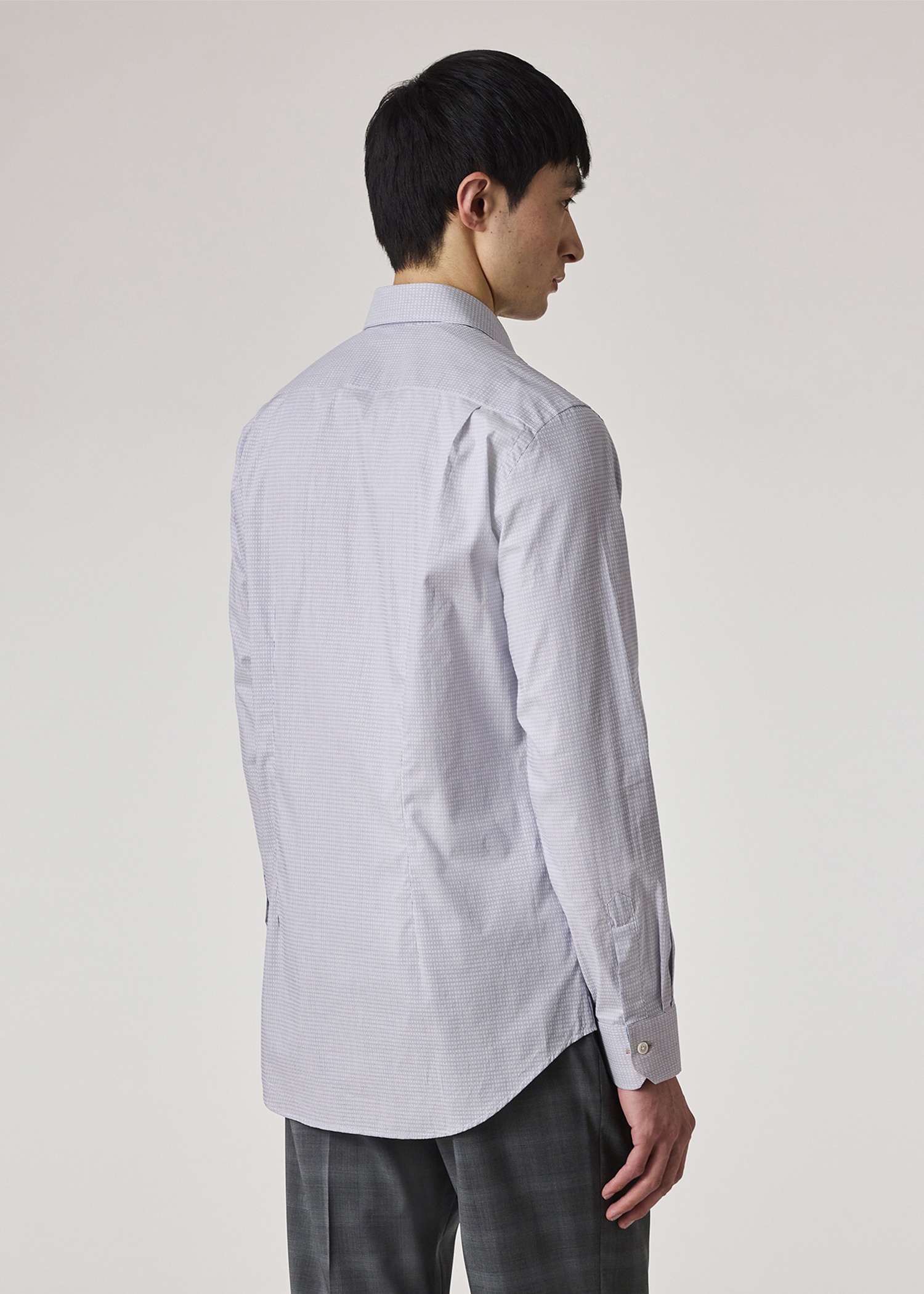 Tailored-Fit Blue Broken Stripe Easy Care Shirt - 4