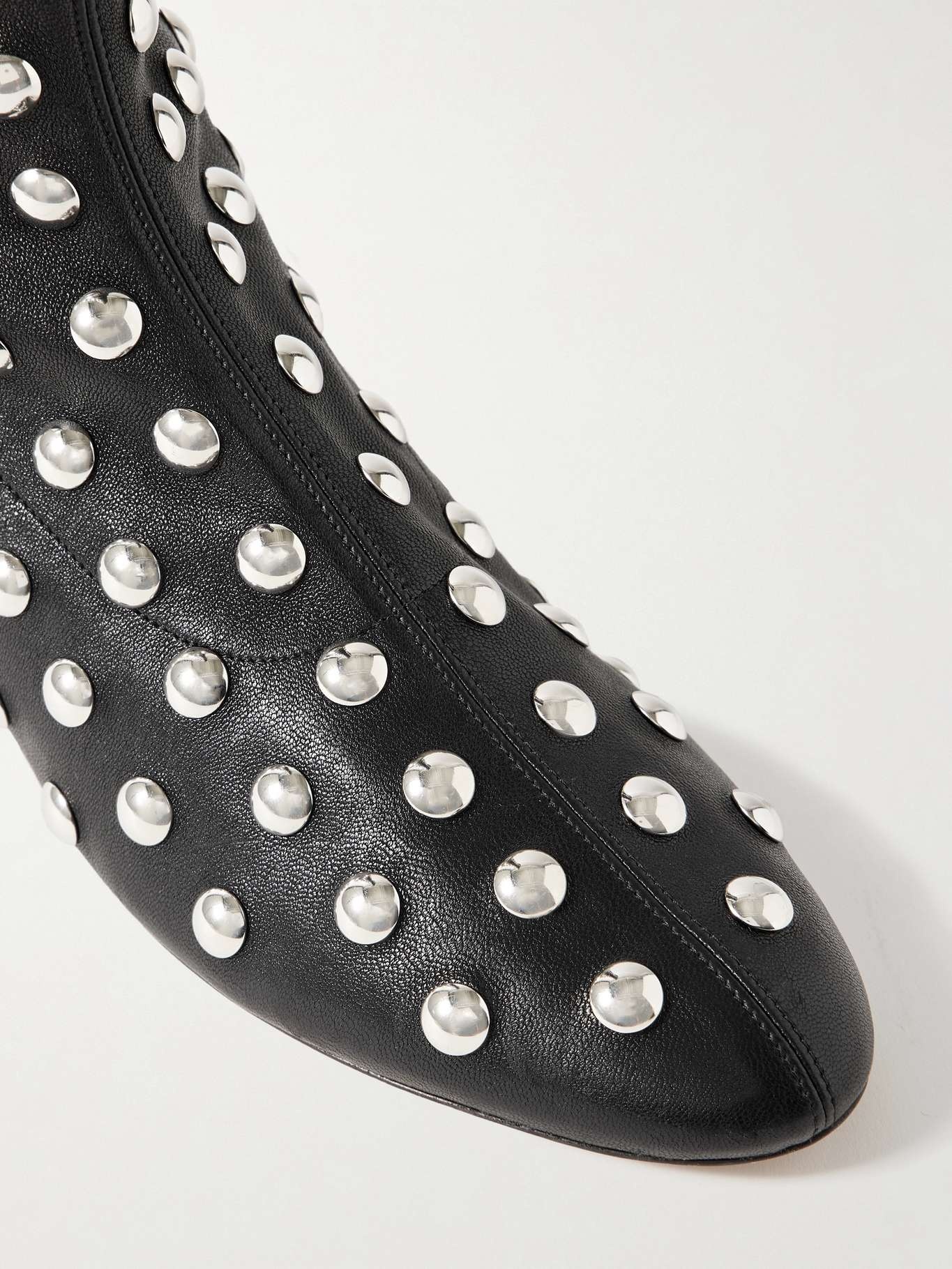 Studded leather ankle boots - 4