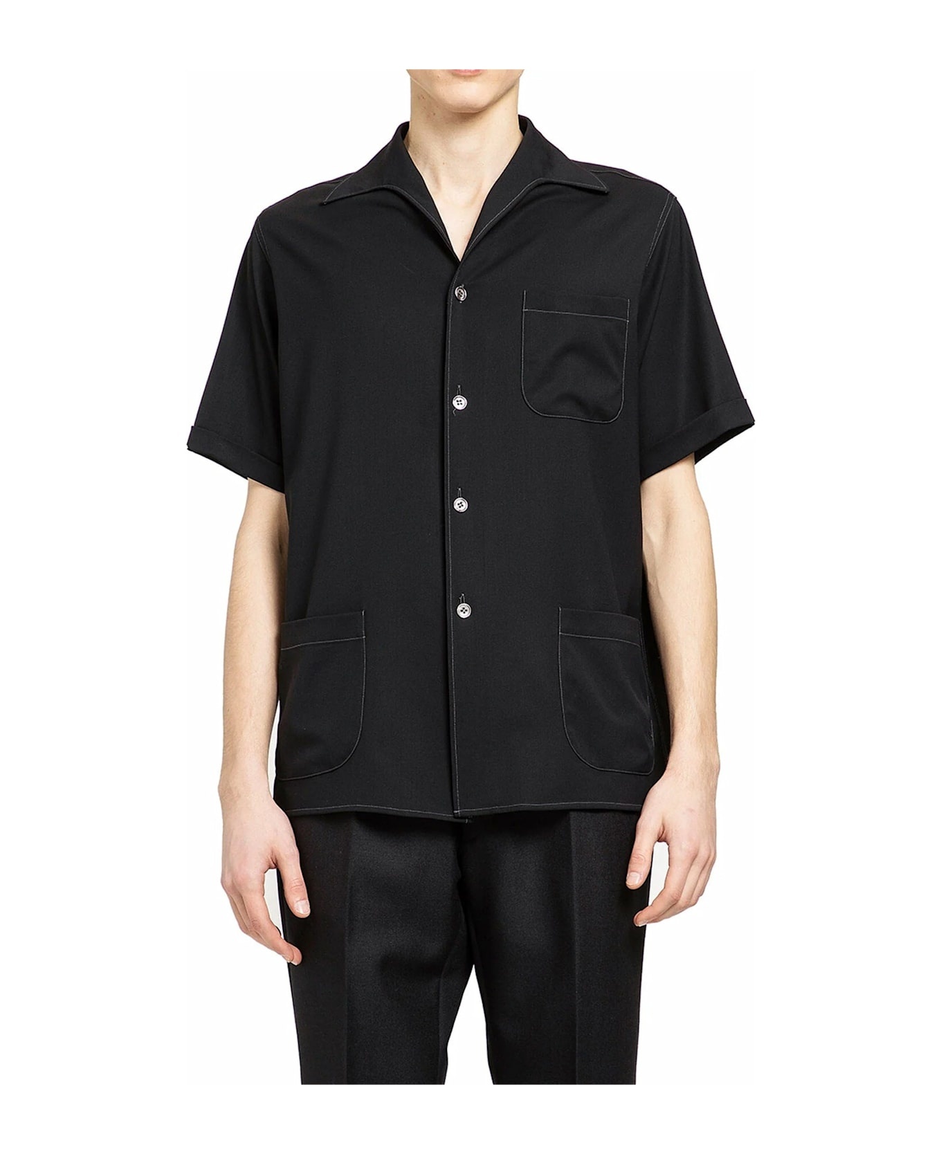 Short-sleeve Wool Shirt - 2