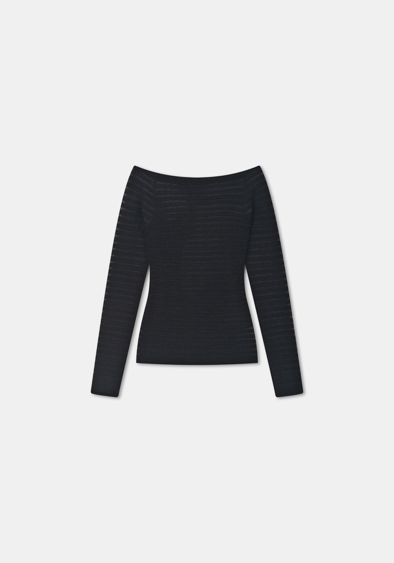 HUDSON Semi-sheer off shoulder top 1