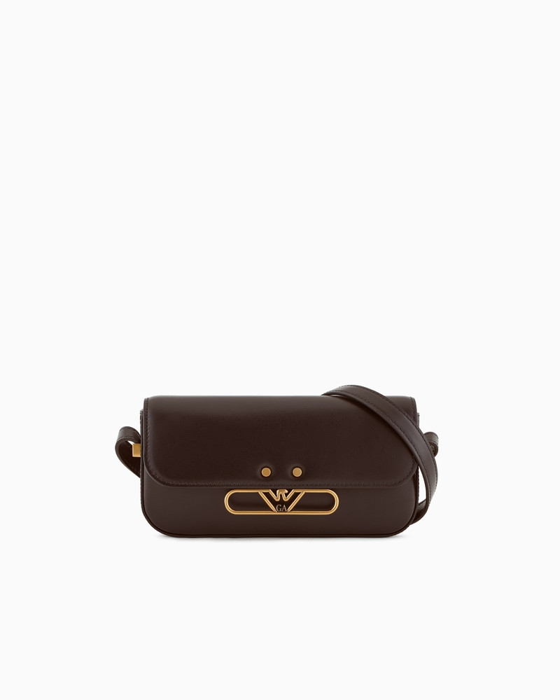 SMOOTH LEATHER MINI SHOULDER BAG WITH METAL EAGLE LOGO 1