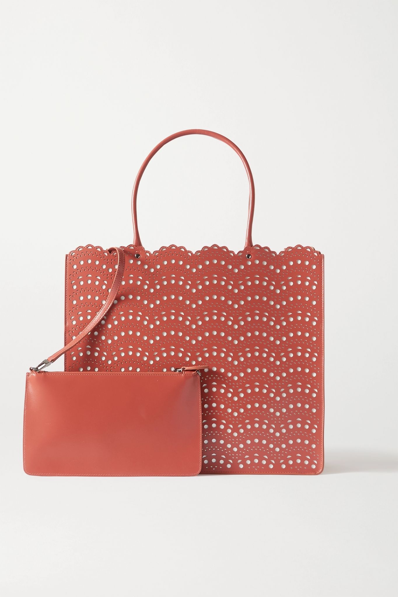 Garance medium scalloped laser-cut leather tote - 6