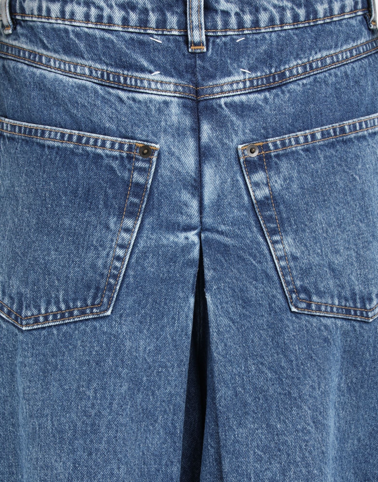 Spliced recycled denim culottes - 6