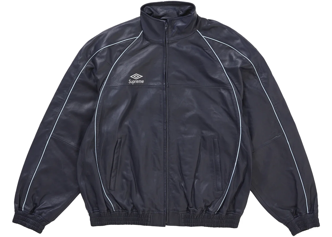 Supreme Umbro Leather Track Jacket Navy - 1
