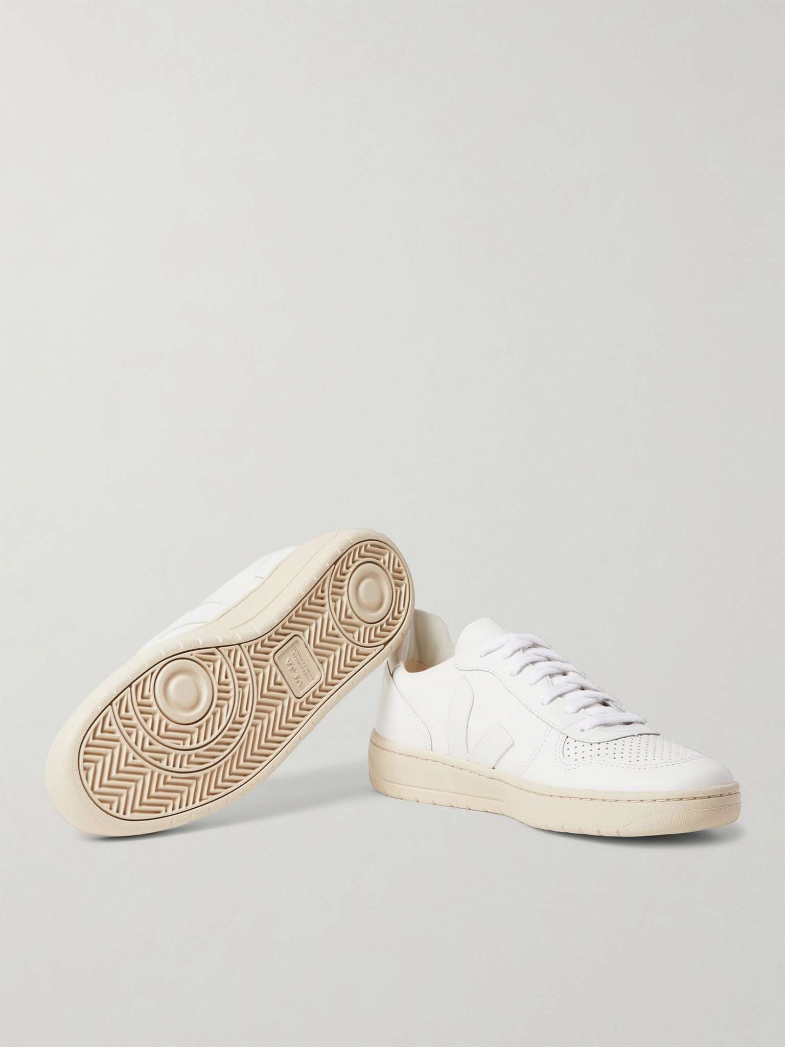 V-10 Rubber-Trimmed Leather Sneakers - 7