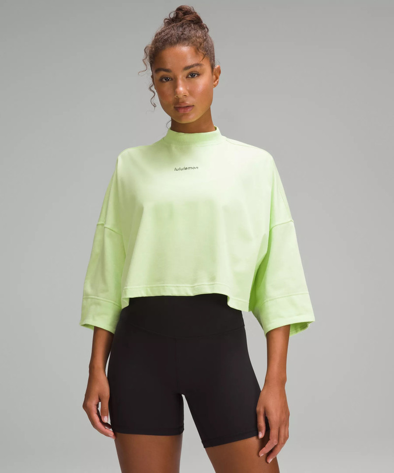 Heavyweight Cotton Cropped 3/4 Sleeve Shirt 1