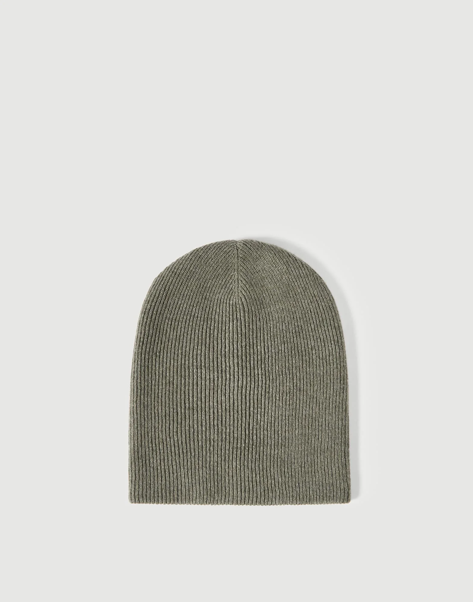Cashmere English rib knit beanie - 1